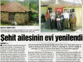 Şehit ailelerine yardım