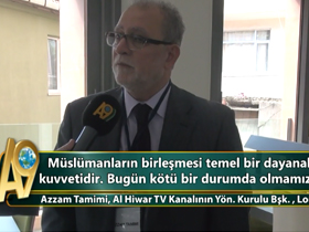 Azzam Tamimi, Al Hiwar TV Kanalının Yönetim Kurulu Başkanı, Londra